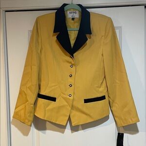 NWT Kasper Yellow and  Black Women's Blazer 10